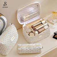 JOYSUN Trousse de Maquillage Multifonction Grande Capacité en Coton Style Floral avec Fermeture Éclair – Nouveauté Fraîche