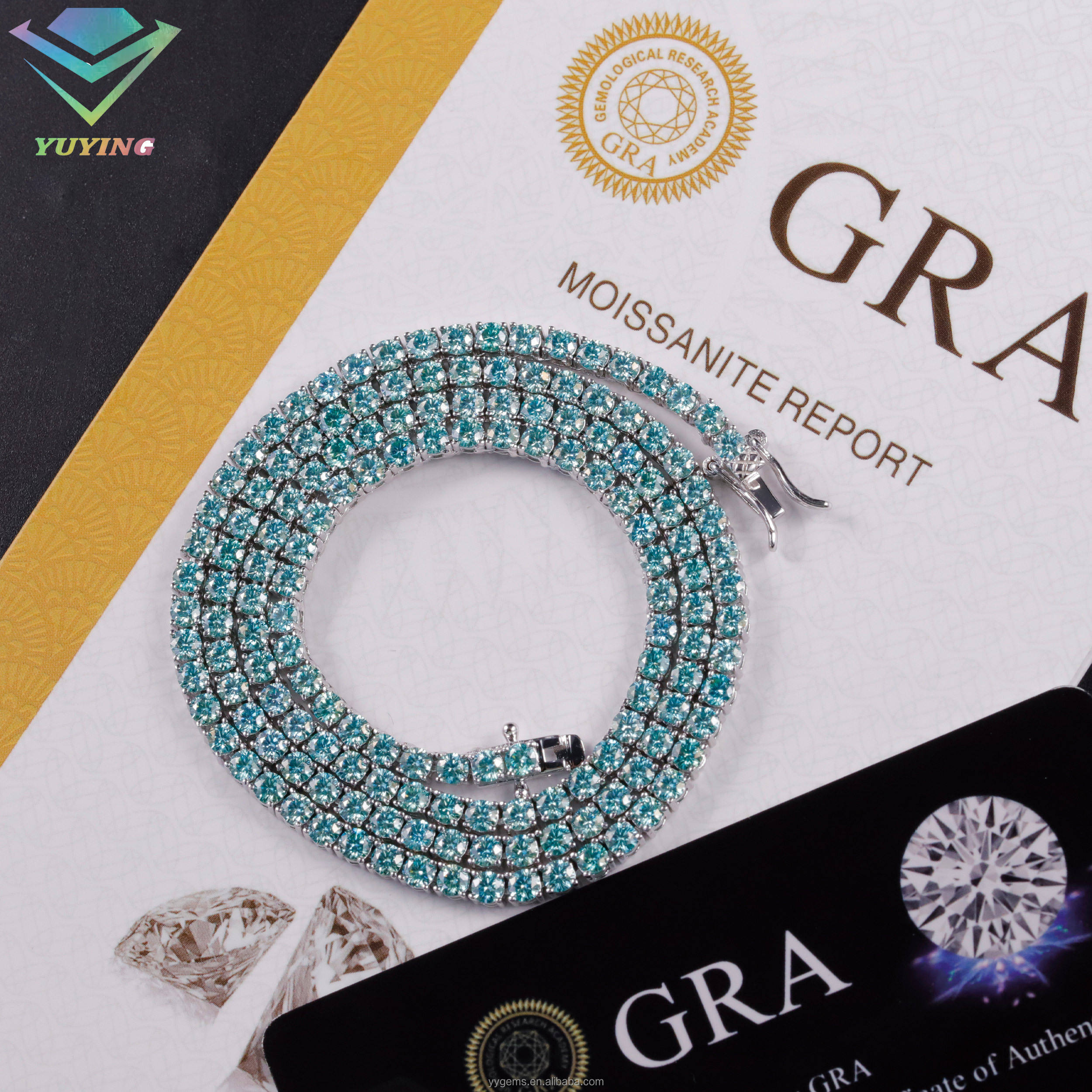 3mm-GRA โมอิสซาไนต์-สีเขียว