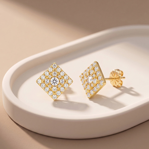 Boucles <span class=keywords><strong>d</strong></span>'oreilles clous carrées SMOE25 en moissanite VVS, <span class=keywords><strong>argent</strong></span> sterling 925, couleur or <span class=keywords><strong>D</strong></span>, étincelantes, pour femme, bijoux élégants - Product Image 5