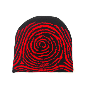 Logo personnalisé <span class=keywords><strong>noir</strong></span> mince tricoté unisexe femmes chapeaux d'hiver Bonnet jacquard pour hommes - Product Image 1