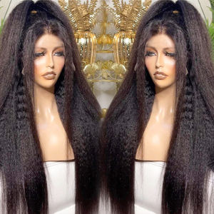 วิกผมด้านหน้า13X6 HD วิกผมลูกไม้สวิส yaki ลูกไม้ด้านหน้า12A บราซิลเลียน - Product Image 5