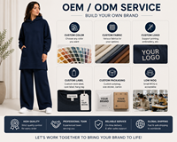 Ensemble de vêtements islamiques pour femmes, tunique longue modeste, pantalon, tenue décontractée musulmane, haut à capuche long, pantalon large