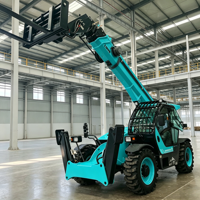 Chariot télescopique diesel compact de 3 tonnes FT3007, hauteur de levage de 7,4 m, 4 roues motrices, 4 roues directionnelles, petit chariot télescopique avec climatisation en option