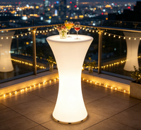 Nouvelle table et chaise de cocktail LED à 16 couleurs changeantes, mobilier de fête rechargeable, mobilier d'extérieur lumineux pour les événements de mariage