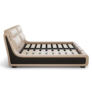 <span class=keywords><strong>Cama</strong></span> Moderna Inteligente Ajustable de Cuero con Luz Nocturna LED - Base de <span class=keywords><strong>Cama</strong></span> Queen Ergonómica Tapizada de 3 Niveles - Directo de Fábrica - Product Image 4
