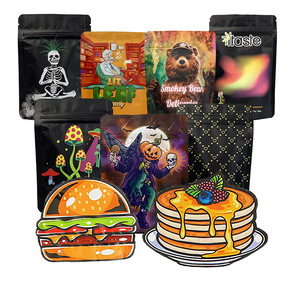 Tùy chỉnh in 3.5g Holographic dây kéo Cali gói mờ 8 cảm ứng mềm mại phim mùi bằng chứng Mylar bao bì túi - Product Image 2