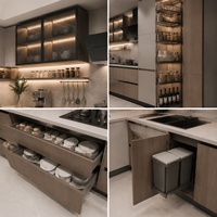 Gabinetes de Cocina en Forma de L de Lujo, Certificados por FSC, Modernos, Minimalistas, Modulares, Fabricante de Muebles Personalizados para Mansiones