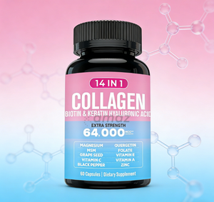 Capsules de <span class=keywords><strong>collagène</strong></span> de haute qualité Amaz OEM 14 en 1 avec biotine, complément pour cheveux, peau et ongles, capsules de <span class=keywords><strong>collagène</strong></span> et biotine, <span class=keywords><strong>beauté</strong></span> - Product Image 1
