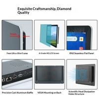 Écran tactile capacitif tout-en-un de contrôle industriel de 7 à 27 pouces, Android embarqué, affichage de cuisine, série noire pour entreprises