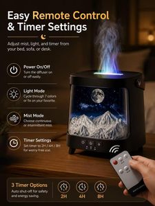 Galaxy Aroma <b>Diffuser</b> Flame Effect Humidifier with Colorful LED Light USB Essential <b>Oil</b> <b>Diffuser</b> - Product Image 2