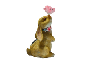 Personnalisable 3D Animal Lapin Éclairage Solaire Jardin Décoration Résine Artisanat pour Extérieur Maison Art Papillon Fait Main Lapin - Product Image 2