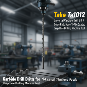 Ttake Ta1012 Universal Carbide <b>Drill</b> Bit 4 <b>Guide</b> Pads Nano TiAlN Coated Deep Hole Drilling Machine Tool - Product Image 3