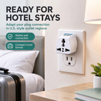 Adaptor Daya Perjalanan Multi-tipe Internasional, Konverter Colokan Stopkontak Universal, Adaptor Perjalanan Portabel Kecil