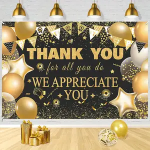 Vinyl Retirement We Appreciate You Backdrop Thank You Background Party Banner for Retirement Party Decoration Supplies