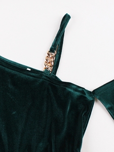 Váy maxi <span class=keywords><strong>in</strong></span> họa tiết, tay dài, kiểu dáng gợi cảm, dây đeo vai, chất liệu dệt kim, phong cách Trung Hoa, có thể giặt được, kiểu dáng bán trễ vai - Product Image 2