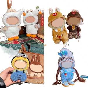 Labuibui จี้ตุ๊กตาไวนิล17ซม. สไตล์การ์ตูนของเล่น DIY พลาสติกพร้อมหมวกกำมะหยี่และรองเท้าตุ๊กตาวัสดุแก้วสำหรับเปลี่ยน - Product Image 4