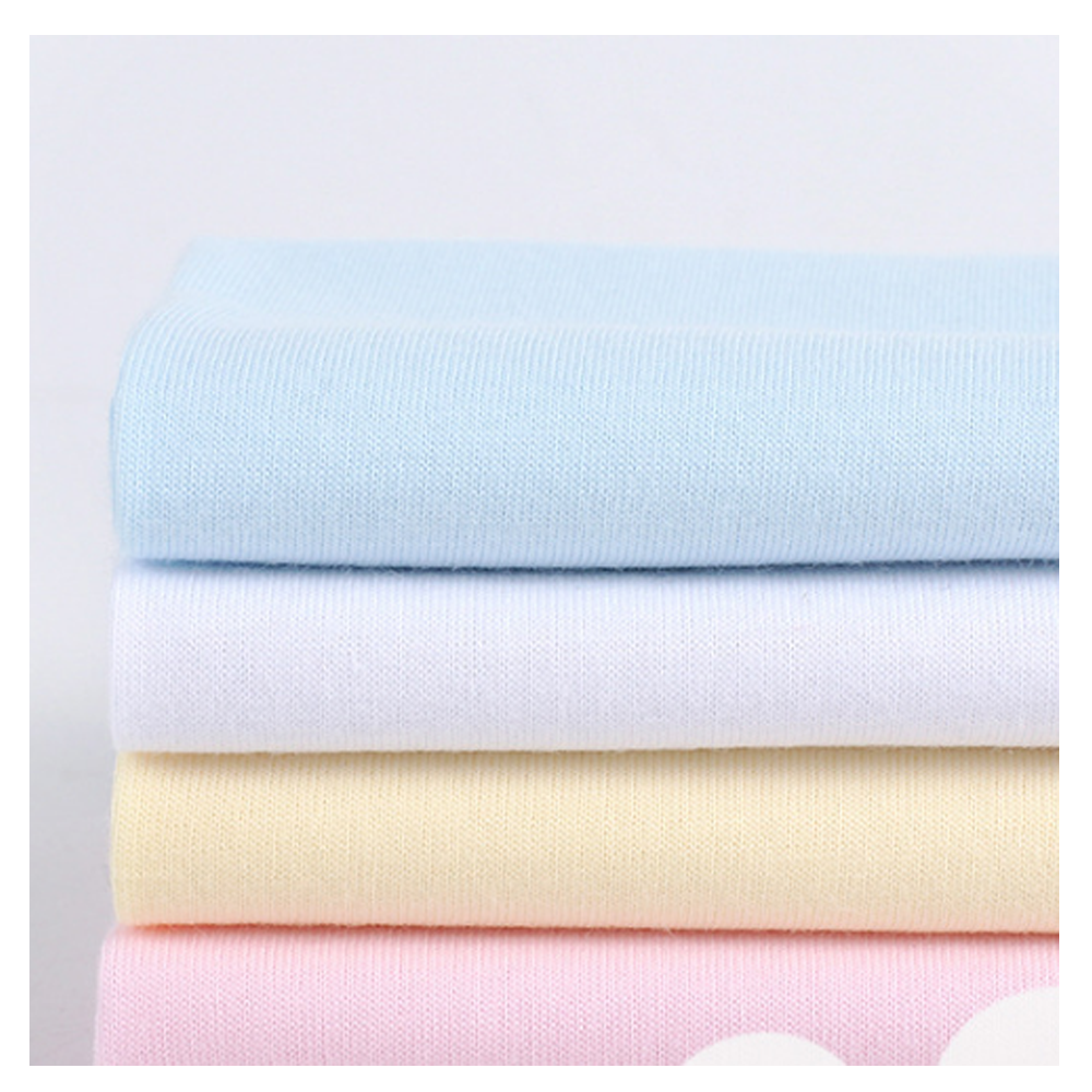 Однотонная трикотажная ткань из 100% органического хлопка и полиэстера CVC TC для детских футболок
