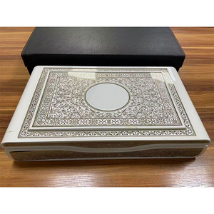 Luxury MDF Agarwood Set, Wooden Box Perfume Box, Gold Trim, Multi-Compartment Storage Box, with Leather Cover, Arabian Gift - Product Image 4