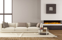 Cheminée électrique encastrée en verre de style moderne personnalisée pour intérieur, hôtel, commerce, maison