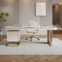 Bureau en pierre pour petits espaces, design nordique minimaliste moderne, haut de gamme, bureau à domicile, luxe léger, bureau d'étude, bureau d'écriture, montage au sol, Jiangxi Qian