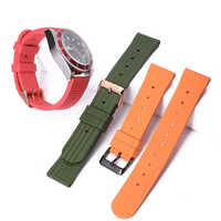 Libération rapide 20mm 22mm FKM bandes de caoutchouc étanche Sport plongée bracelets Smartwatch compatibilité hommes bracelet accessoires