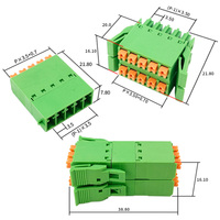 Bloc de bornes à ressort enfichable à double rangée, pas de 3,5 mm, profil bas, avec verrouillage à ailettes - Ensemble complet mâle et femelle