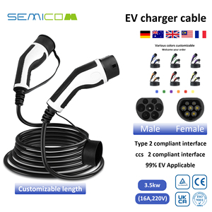Cable de Carga para Vehículos Eléctricos Actualizado, Tipo 2 a Tipo 2, 3.5kw 16A, para Carga Rápida de Vehículos Eléctricos - Product Image 5