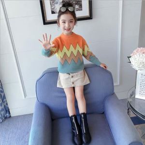 Suéter de Lana para Niña, Suave y Grueso, con Estampado Ondulado, Cuello Redondo, Colorido, para Invierno, de Proveedor Chino - Product Image 4