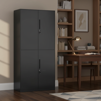 Armoire de classement métallique moderne à 2 portes verrouillable pour atelier, école, hôpital - Rangement de bureau en acier avec design peu encombrant