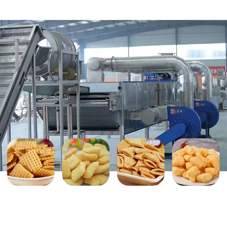 Nhà Máy Giá gạo Ngô chip puffing Máy gạo lúa mì ngô Puff Snack sản xuất máy dòng trên bán