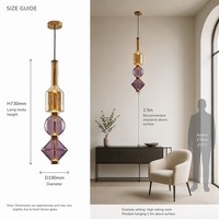 Lampes suspendues LED en verre violet modernes, hauteur réglable, lustres décoratifs pour hôtel et maison, salon, salle à manger