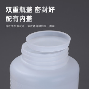 ขวดรีเอเจนต์พลาสติกยี่ห้ออิสระ ขนาด 100 มล. 500 มล. แบบมีขีดบอกปริมาตร พร้อมฝาปิดด้านใน สำหรับเก็บตัวอย่างในห้องปฏิบัติการ - Product Image 5