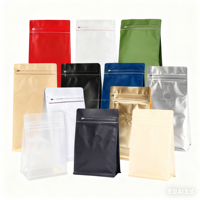 Sachets plats transparents givrés personnalisés pour café, résistants à l'humidité, de qualité alimentaire, en plastique transparent, avec fermeture éclair