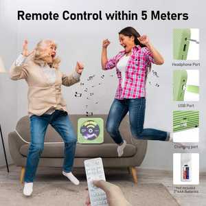 <span class=keywords><strong>Lecteur</strong></span> <span class=keywords><strong>CD</strong></span> portable BT 5.0 avec radio FM, lecture USB/AUX, son <span class=keywords><strong>HiFi</strong></span>, écran LED et télécommande sans fil – Vente chaude usine pour la maison - Product Image 4