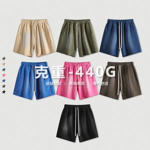 <span class=keywords><strong>กางเกง</strong></span>ขาสั้นผู้ชายสไตล์วินเทจอเมริกัน รุ่นใหม่ ฤดูใบไม้ผลิและฤดูร้อน ปี 2023 ผ้าหนัก 440 กรัม ล้างสีไล่ระดับ - Product Image 1