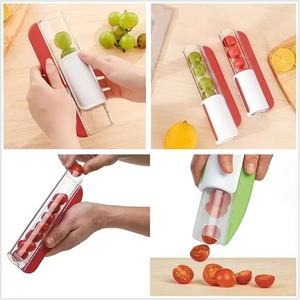 Cortador de Tomates, Uvas y Cerezas, Cortador Manual de Frutas y Verduras para Ensaladas, Herramienta de Cocina, Cortador Progresivo con Cierre - Product Image 3