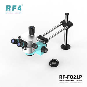 Microscope stéréo optique RF4 avec support flexible à double bras articulé pour la réparation de téléphones portables, d'ordinateurs portables, la soudure de circuits imprimés et l'entretien électronique - Product Image 4