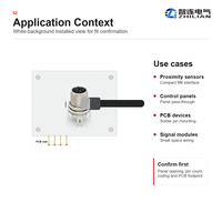 Conector Hembra para Montaje en Panel PCB M8, 3-8 Pines, IP67