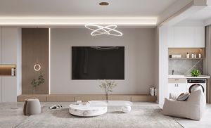 Wooden modern-style <strong>TV</strong> background <strong>wall</strong> <strong>TV</strong> cabinet with <strong>TV</strong> stand, <strong>wall</strong> entertainment center <strong>TV</strong> stand, living room furniture - Product Image 2