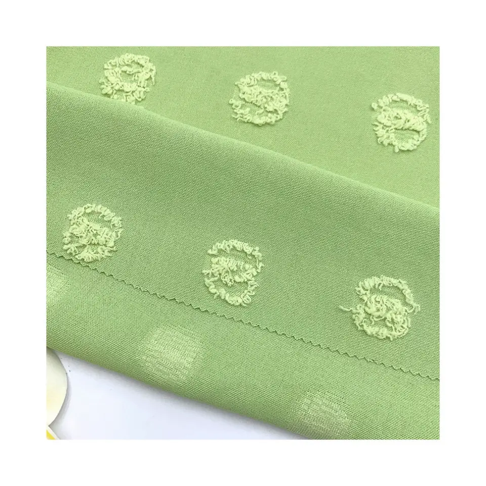 175g/m² 100% Polyester Cut Flower Woven CEY Dobby Jacquard Stoffe Swiss Dot Airflow Stoff für Kleider