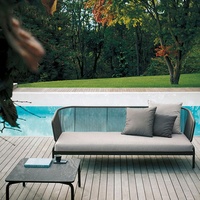 Eğlence avrupa Modern bahçe kanepe Loveseat mobilya açık veranda halat alüminyum kesit konuşma koltuk takımı