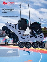Patins à roues alignées Cougar Freestyle Slalom pour adultes, unisexe, professionnels, pour étudiants, avec roues à chaise basculante à une rangée, sans risque de entorse