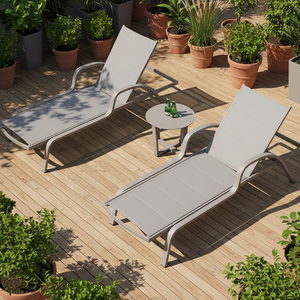 Tumbona Apilable en Forma de S para Exteriores JD6016 de Modern <span class=keywords><strong>Jarden</strong></span> Crafts, Estructura Antioxidante, Tela de Malla Resistente a los Rayos UV, Duradera - Product Image 2