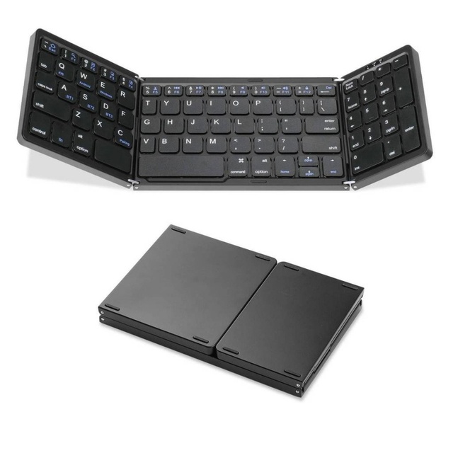 New Portable Mini Three-Folding Optical Sensor Wireless Keyboard with Numeric Keypad Ultra Thin for Laptop I.OS Android Pad