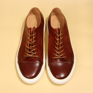 Zapatillas Casuales de Piel Genuina para Hombre, Negras con Cordones, a la Moda, Juveniles, para Caminar - Product Image 4