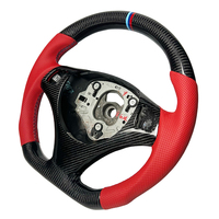 Volant sport en cuir rouge en fibre de carbone noir personnalisé en usine pour BMW E92 E82 E87 E90 E91 E93 E88 M3 E45 E46 X5 X6 F15 F16