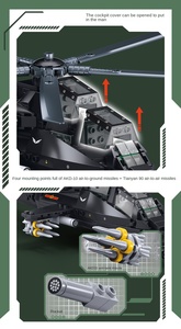 Jouets de construction assemblés <span class=keywords><strong>Sluban</strong></span> B1558 Série militaire WZ-10S Hélicoptère armé Avion de chasse pour garçons - Product Image 4