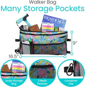 Free sample Hot Sell Taiwan Pearl Coated Factory Crutch Walking Stick Bag <b>Wheelchair</b> Organizer Universal Walker Bag - Product Image 2