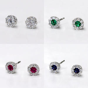 Pendientes de Diamantes de Lujo E3184, Diamantes Naturales Azules de Corte Brillante Redondo, Joyería Fina para Mujer - Product Image 5