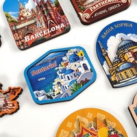 2025 Deutschland European City Souvenirs Holz Kühlschrank magnete für Kühlschrank Benutzer definiertes Logo Holz Epoxy MDF 3D Kühlschrank Magnet Holz